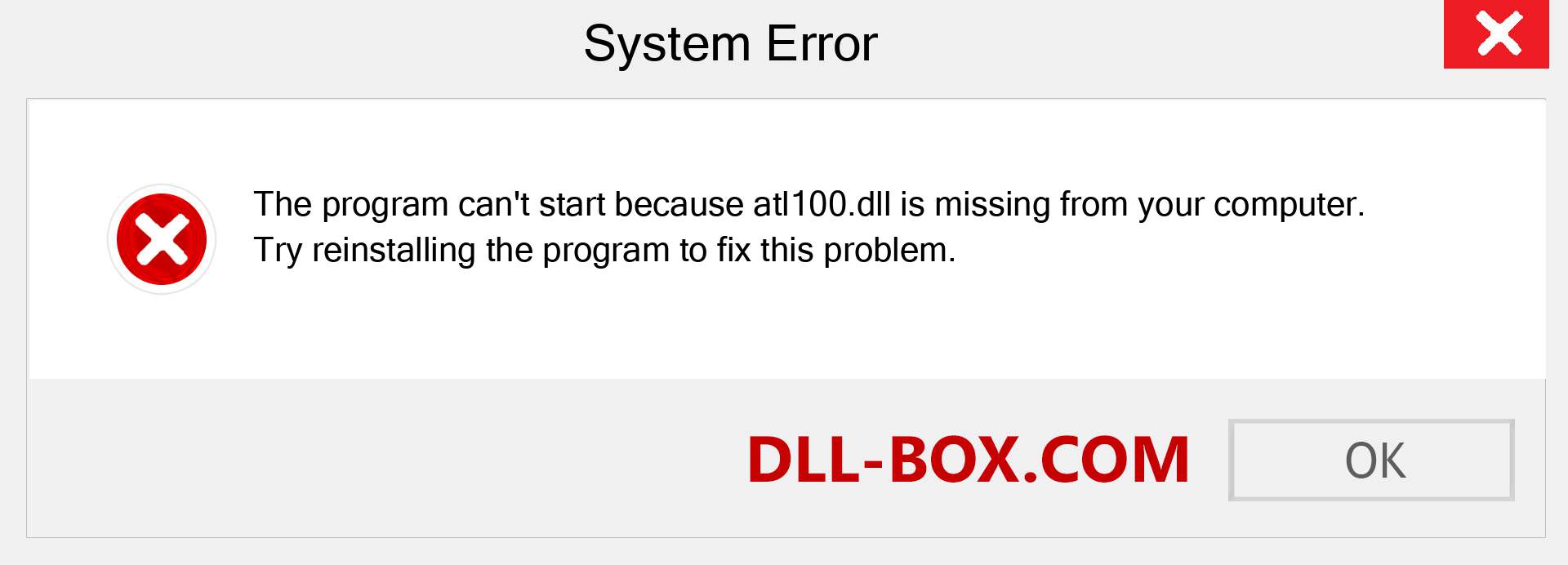 atl100.dll file is missing?. Download for Windows 7, 8, 10 - Fix  atl100 dll Missing Error on Windows, photos, images