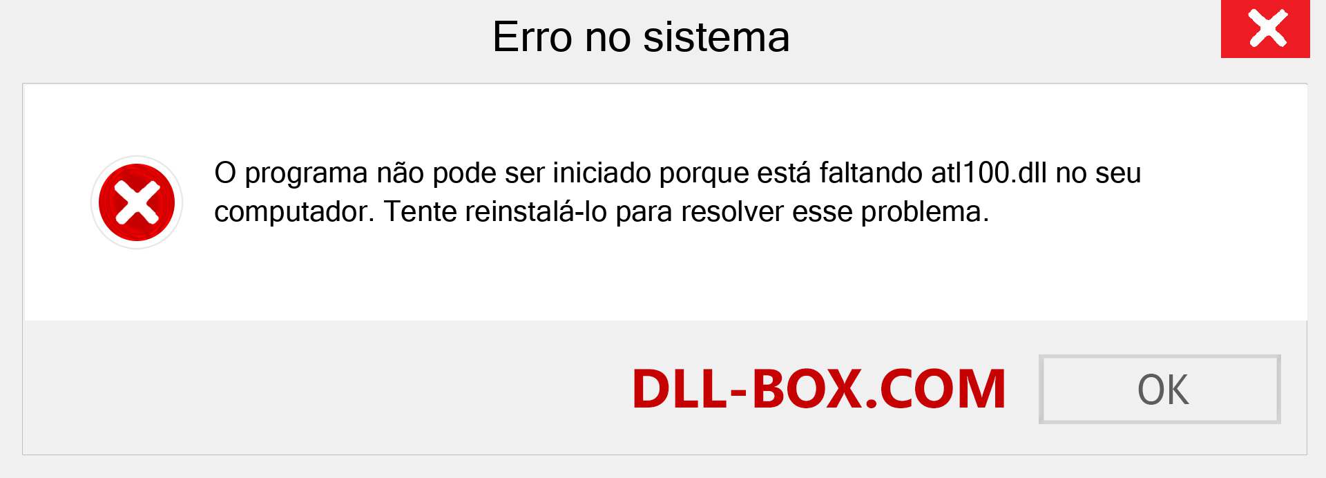 Arquivo atl100.dll ausente ?. Download para Windows 7, 8, 10 - Correção de erro ausente atl100 dll no Windows, fotos, imagens