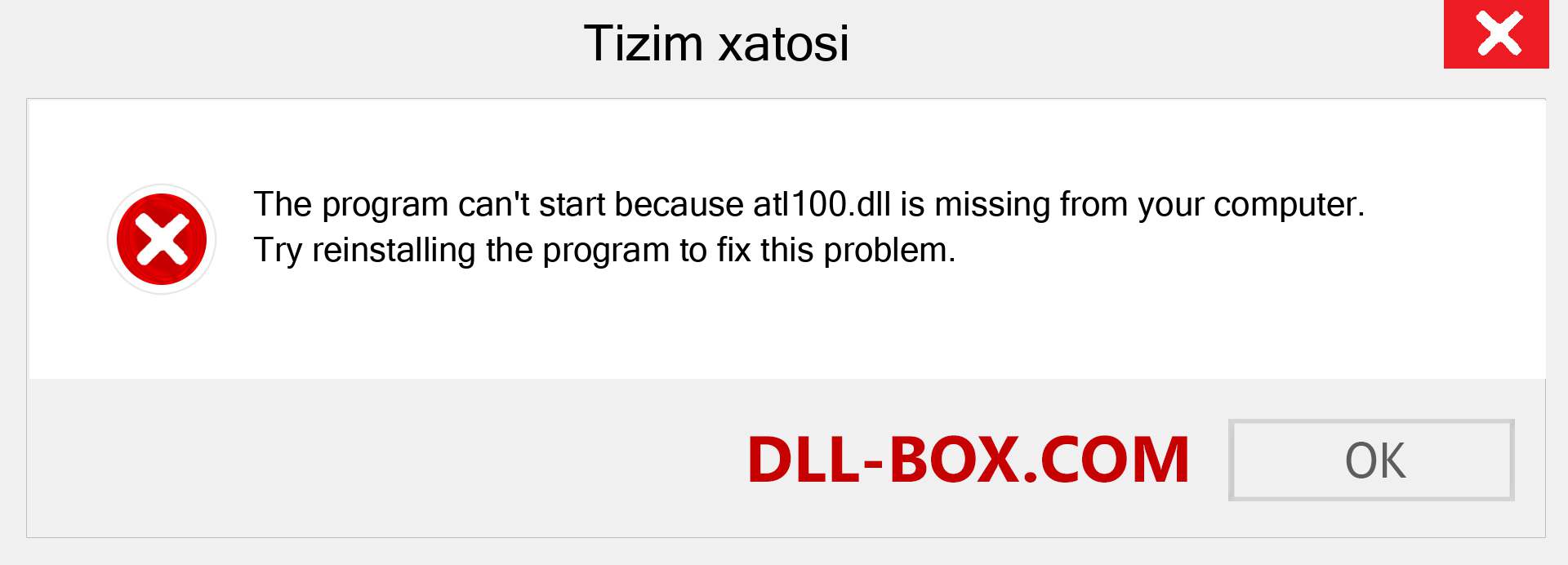 atl100.dll fayli yo'qolganmi?. Windows 7, 8, 10 uchun yuklab olish - Windowsda atl100 dll etishmayotgan xatoni tuzating, rasmlar, rasmlar